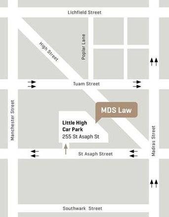 Location map of {mds} law